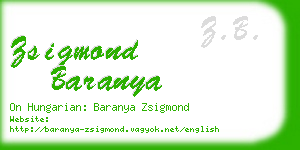 zsigmond baranya business card